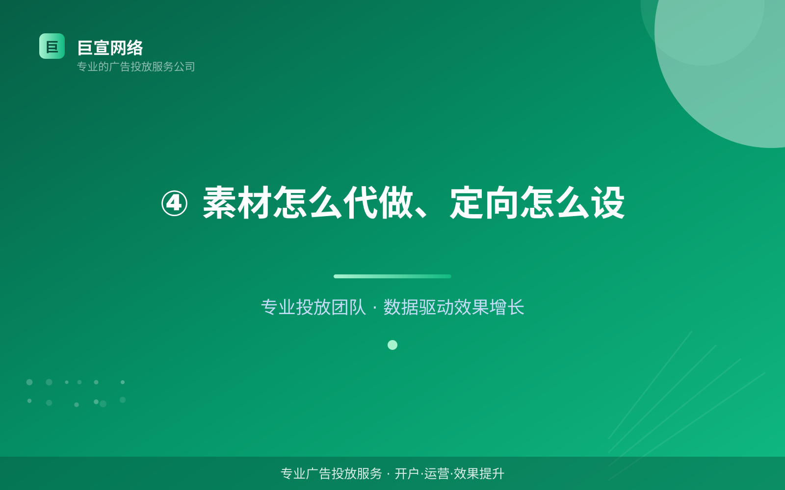 ④ 素材怎么代做、定向怎么设(投放方式对比) ④ 素材怎么代做、定向怎么设(投放方式对比)