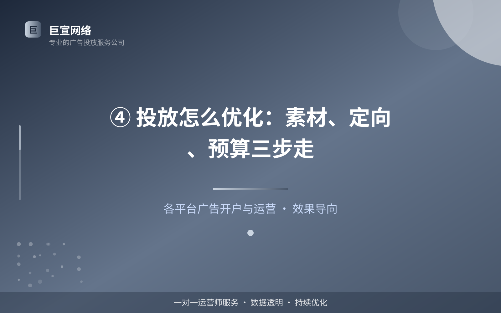 ④ 投放怎么优化:素材、定向、预算三步走(效果数据维度) ④ 投放怎么优化:素材、定向、预算三步走(效果数据维度)