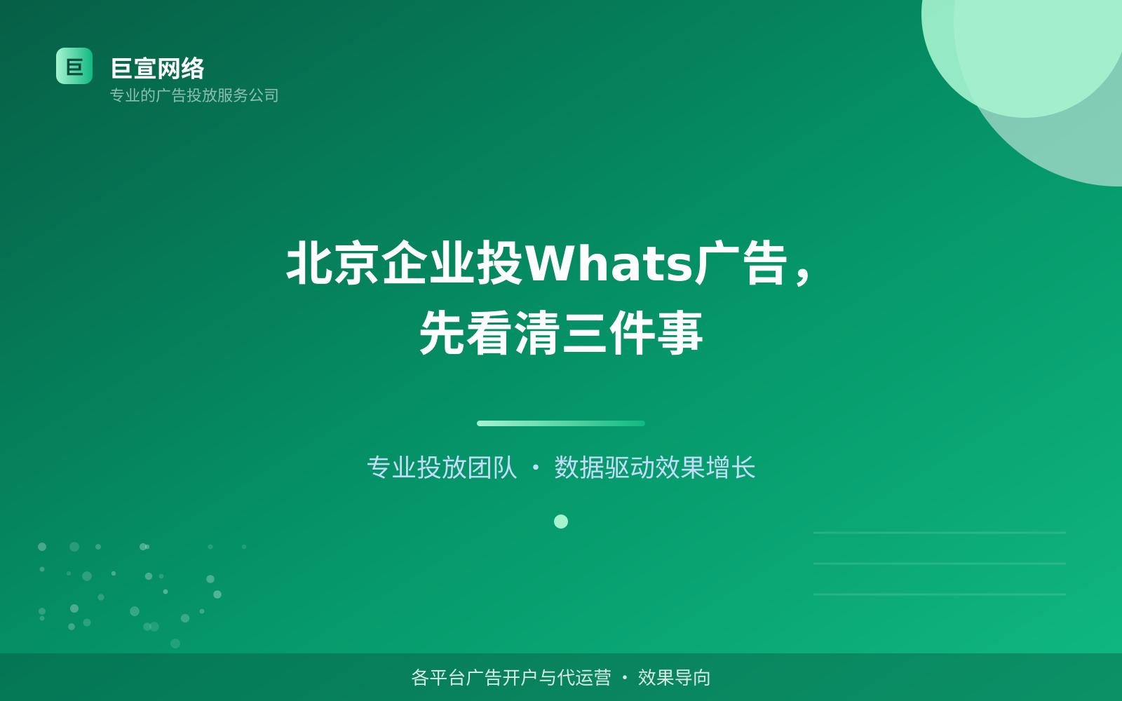 北京企业投Whats广告,先看清三件事(投放总览) 北京企业投Whats广告,先看清三件事(投放总览)