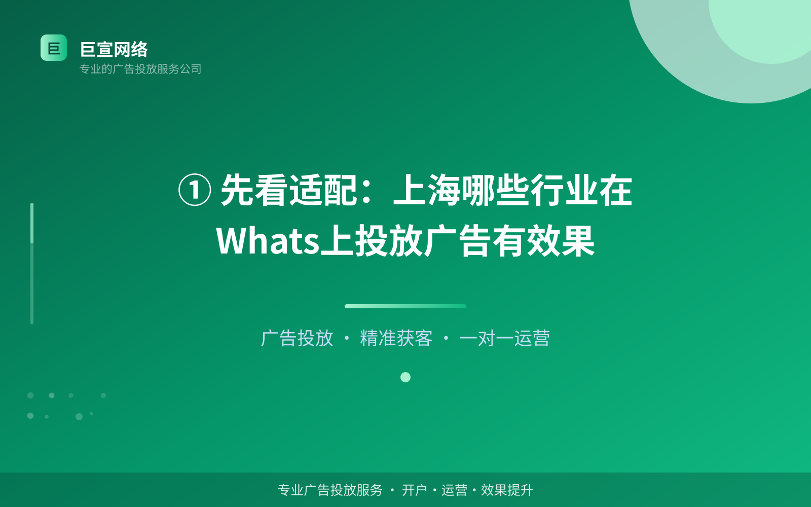 ① 先看适配：上海哪些行业在Whats上投放广告有效果（费用与预算参考）
